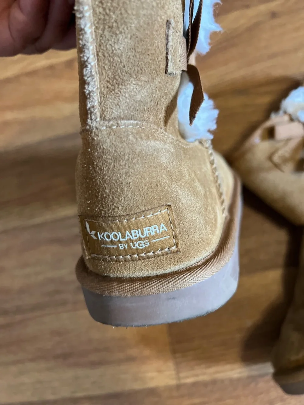Koolaburra Kids Tan Suede Bow Accent Boots